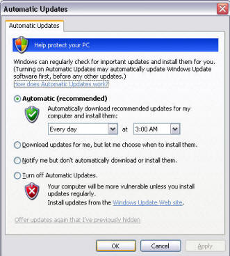 Automatic update screenshot