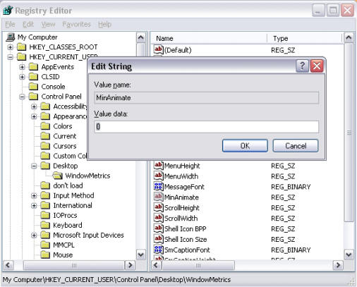 Registry screenshot