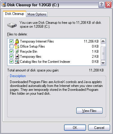 Disk properties screenshot